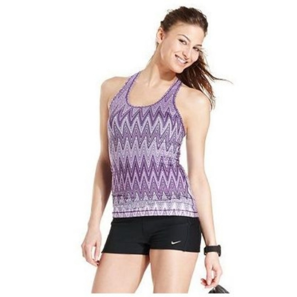 NIKE Dri-Fit G87 Geometric Aztec Racerbank Tank Top Purple Medium